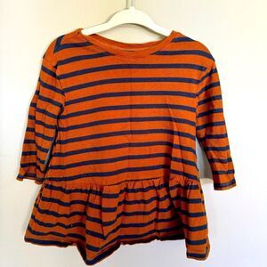 Old Navy 18-24 mos terra cotta navy stripes, ruffle